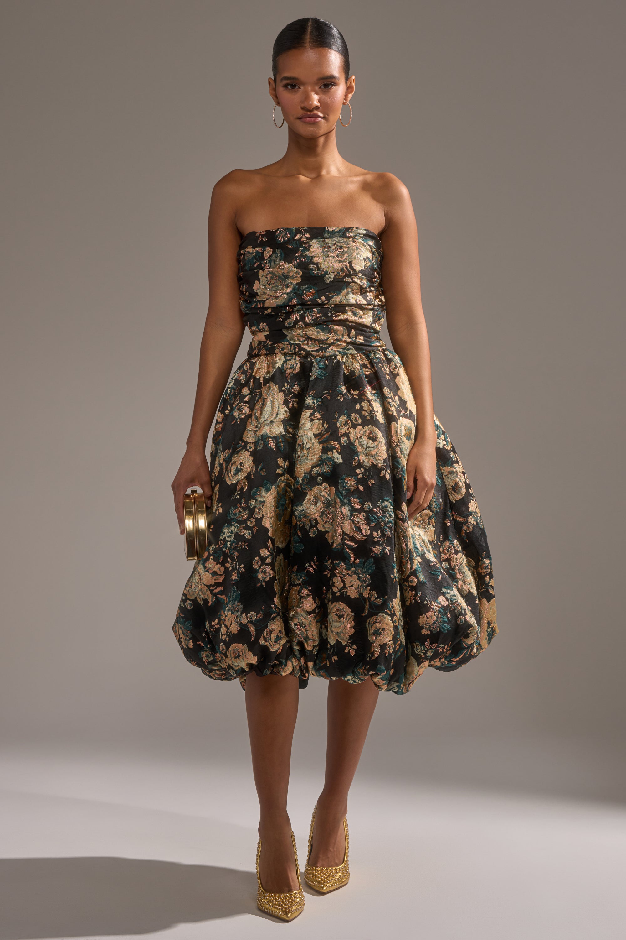DRESSED TO IMPRESS BROCADE MIDI DRESS AKIRA DRESSED TO IMPRESS BROCADE MIDI DRESS AKIRA