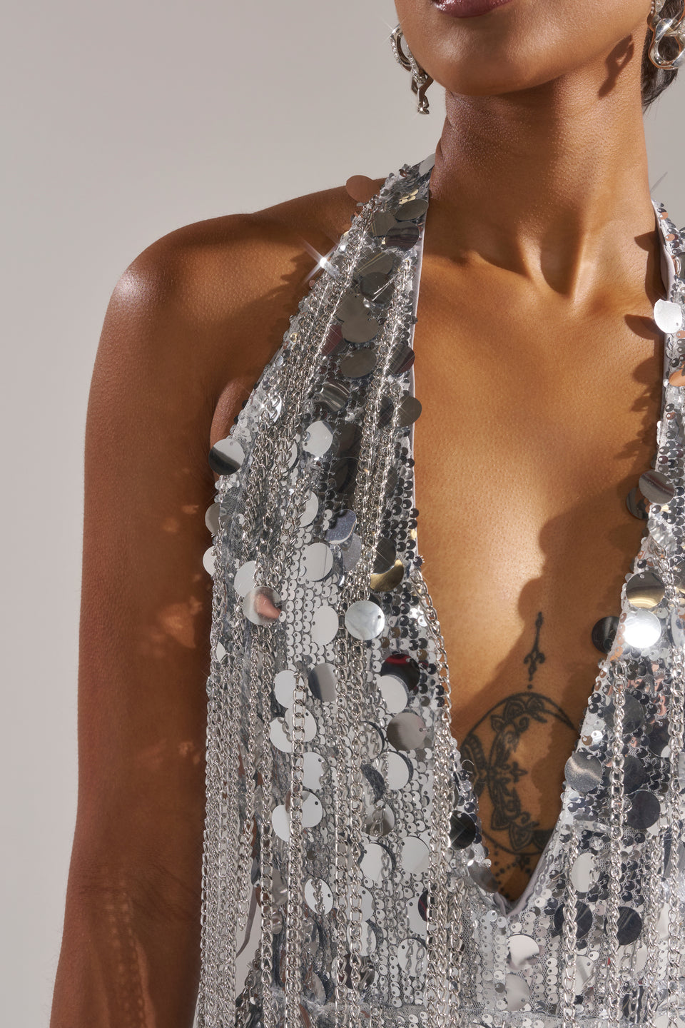 silver disco sequin dress Disco Sequin Dress Extra Small