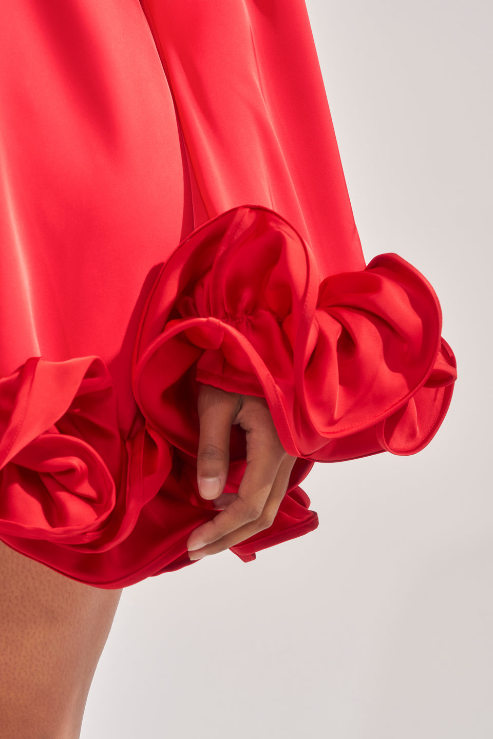 red silk dress mini Satin Off-Shoulder Draped in Rouge - 2 cocktail parties Girly Girl Satin Mini Dress
