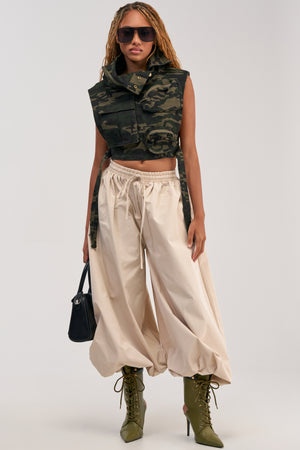 Tan Parachute Balloon Pants, High Rise | AKIRA