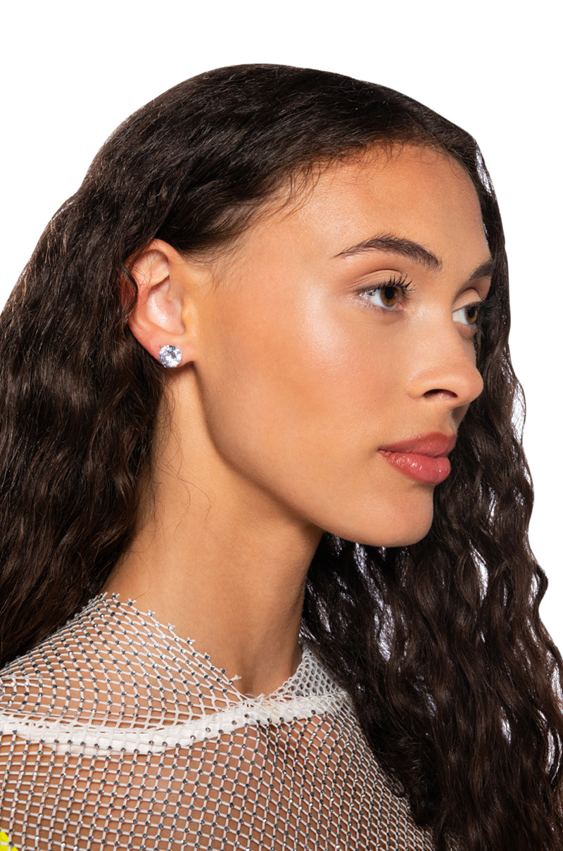 Front View 3 Pack Rhinestone Studs In Silver 0