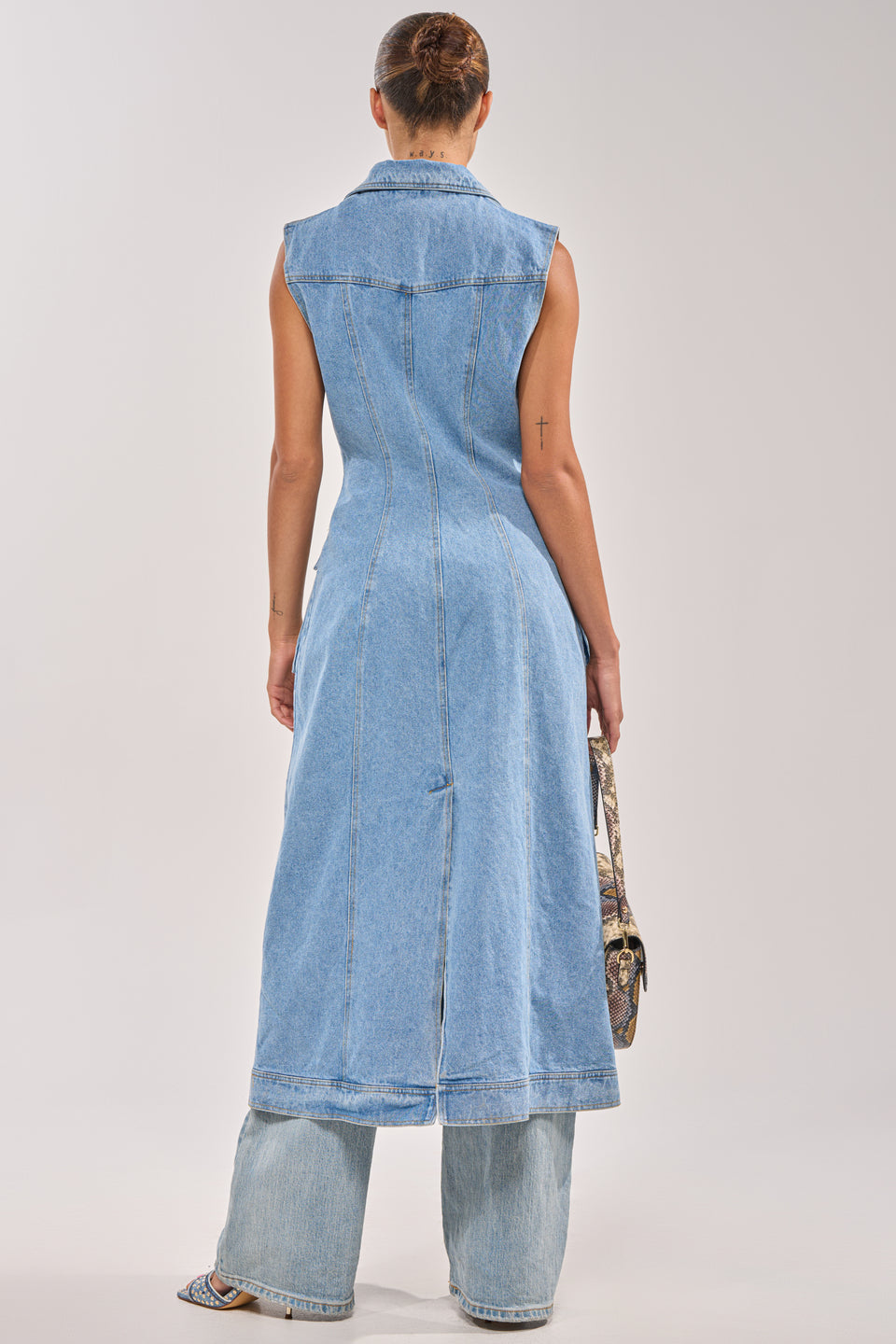 denim vest maxi dress Long Denim Vest Dress