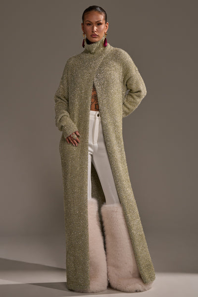 furugi substance STONE  セーター WORTHY OF LOVE LONG SLEEVE METALLIC SWEATER IN GOLD – AKIRA