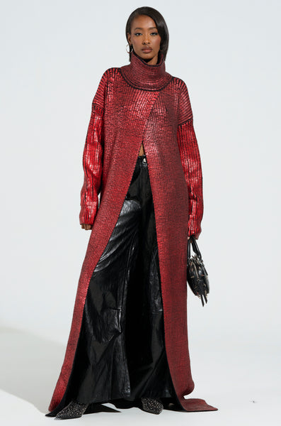 WORTHY OF LOVE LONG SLEEVE TURTLENECK METALLIC SWEATER – AKIRA