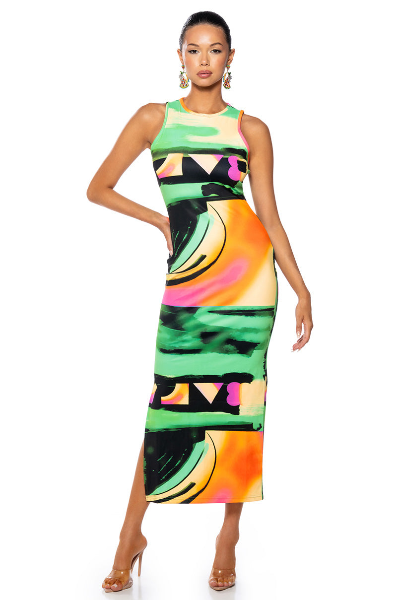 90'S BABY ABSTRACT PRINT MAXI DRESS view 0