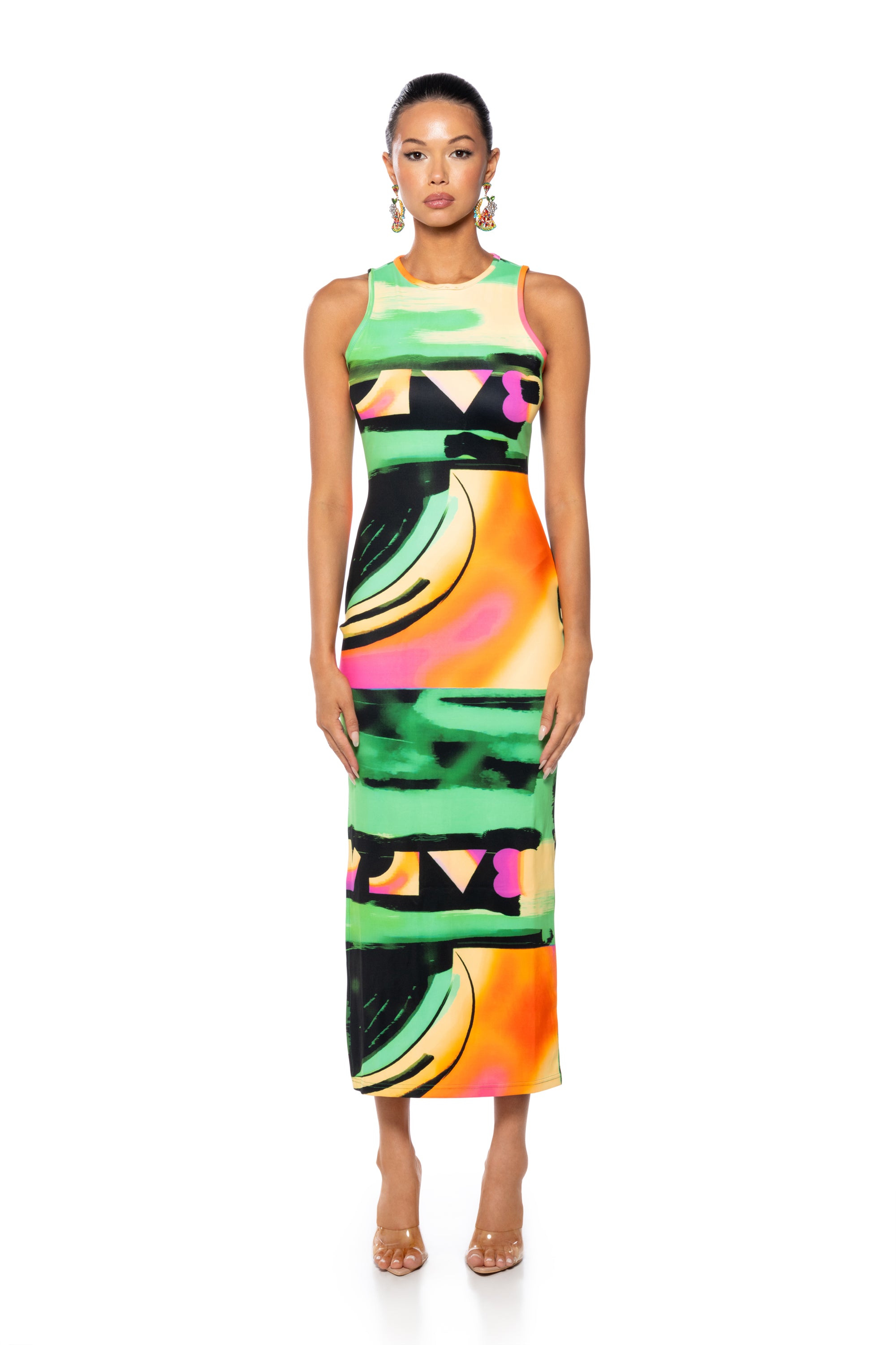 Extra View 90s Baby Abstract Print Maxi Dress