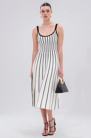 arlie striped midi knit dresses LETS GET IT GOING KNIT STRIPE MIDI DRESS – AKIRA