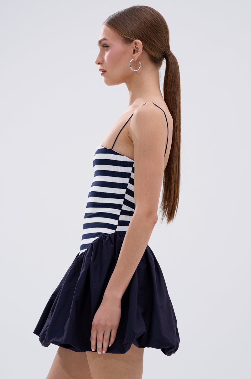 nautical mini dress SAIL AWAY WITH ME STRIPE MINI DRESS – AKIRA