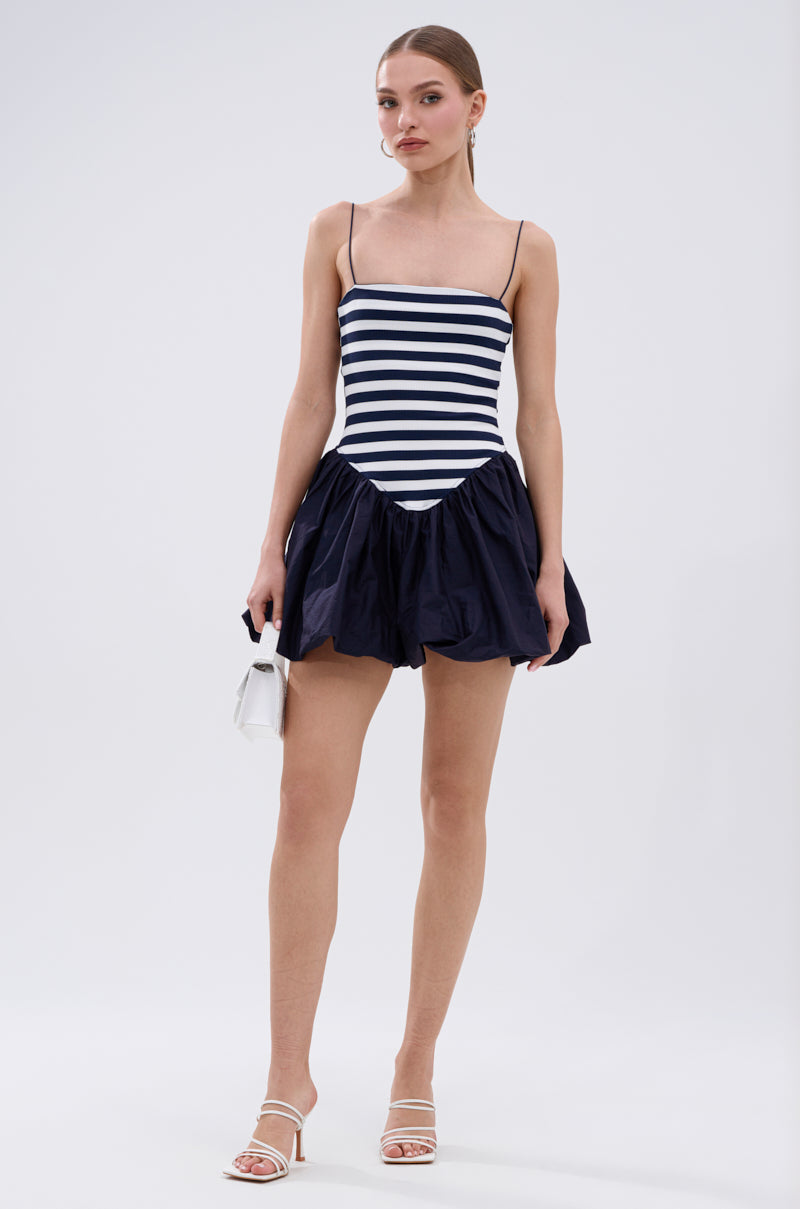 knee length dresses for ladies Navy & White Stripe Sweater Mini Dress - All Dresses