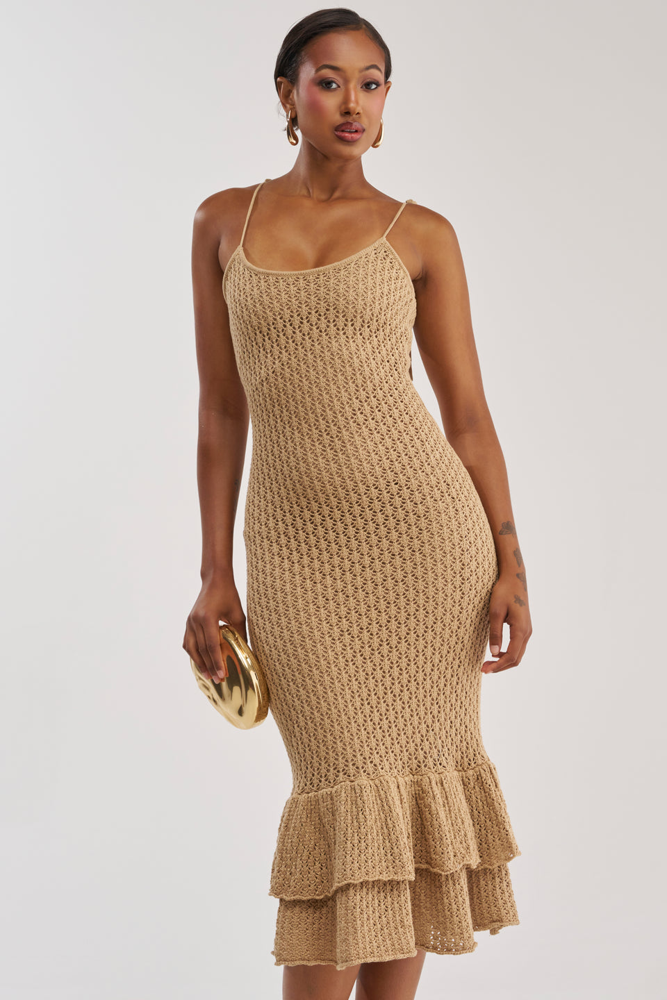 AKIRA Linsey Maxi Knit Dress | Brown