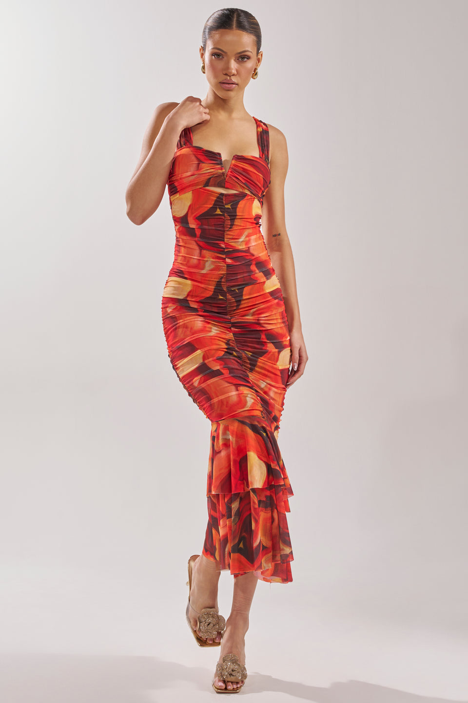 light red maxi dress Prom Dress | Formal Dress | Maxi Dress | Prom Gown | Red | 4 | Anais Tiered Ruffle Maxi Dress - Red