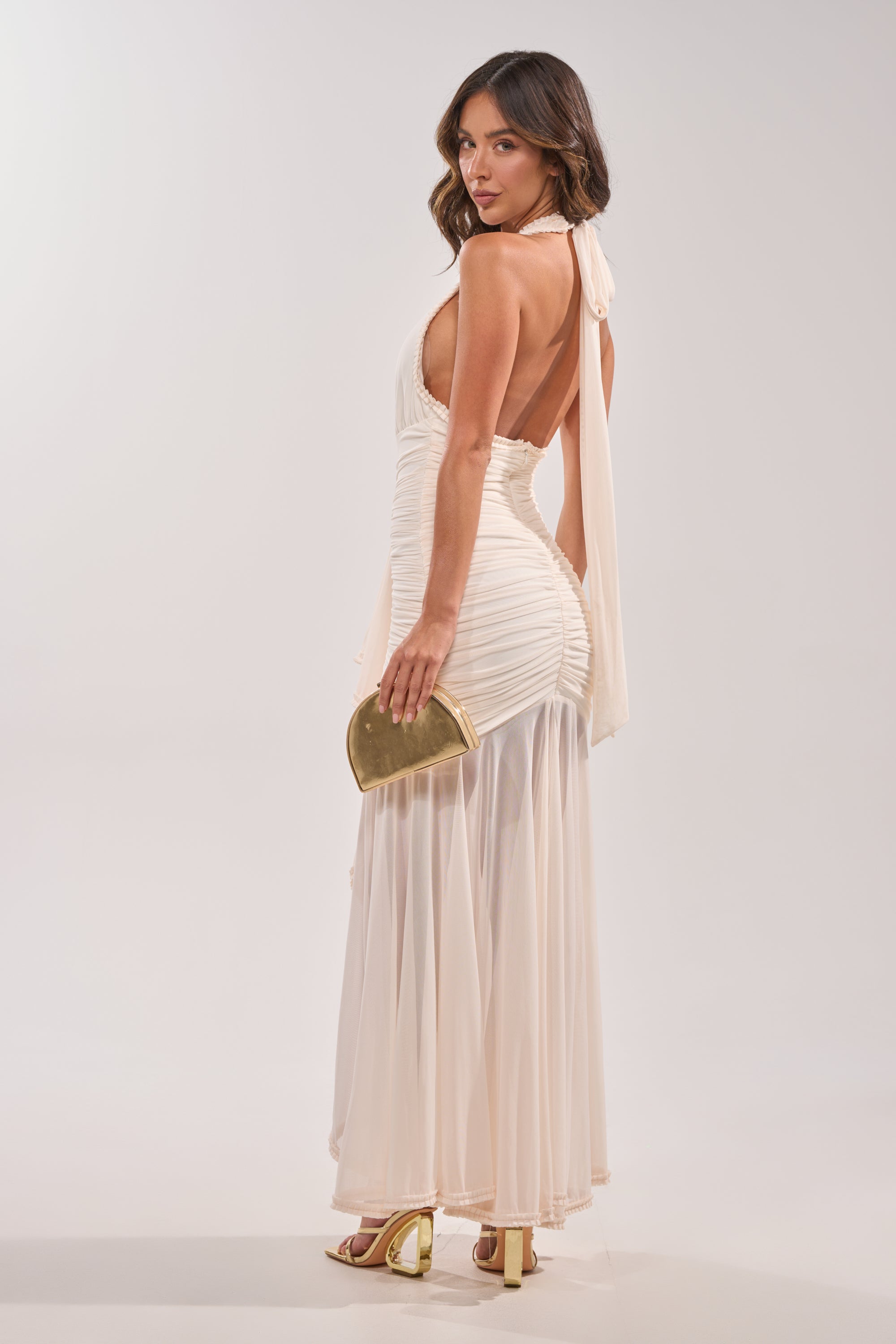 SWEET SUNSET MESH MAXI DRESS IN WHITE AKIRA SWEET SUNSET MESH MAXI DRESS IN WHITE AKIRA