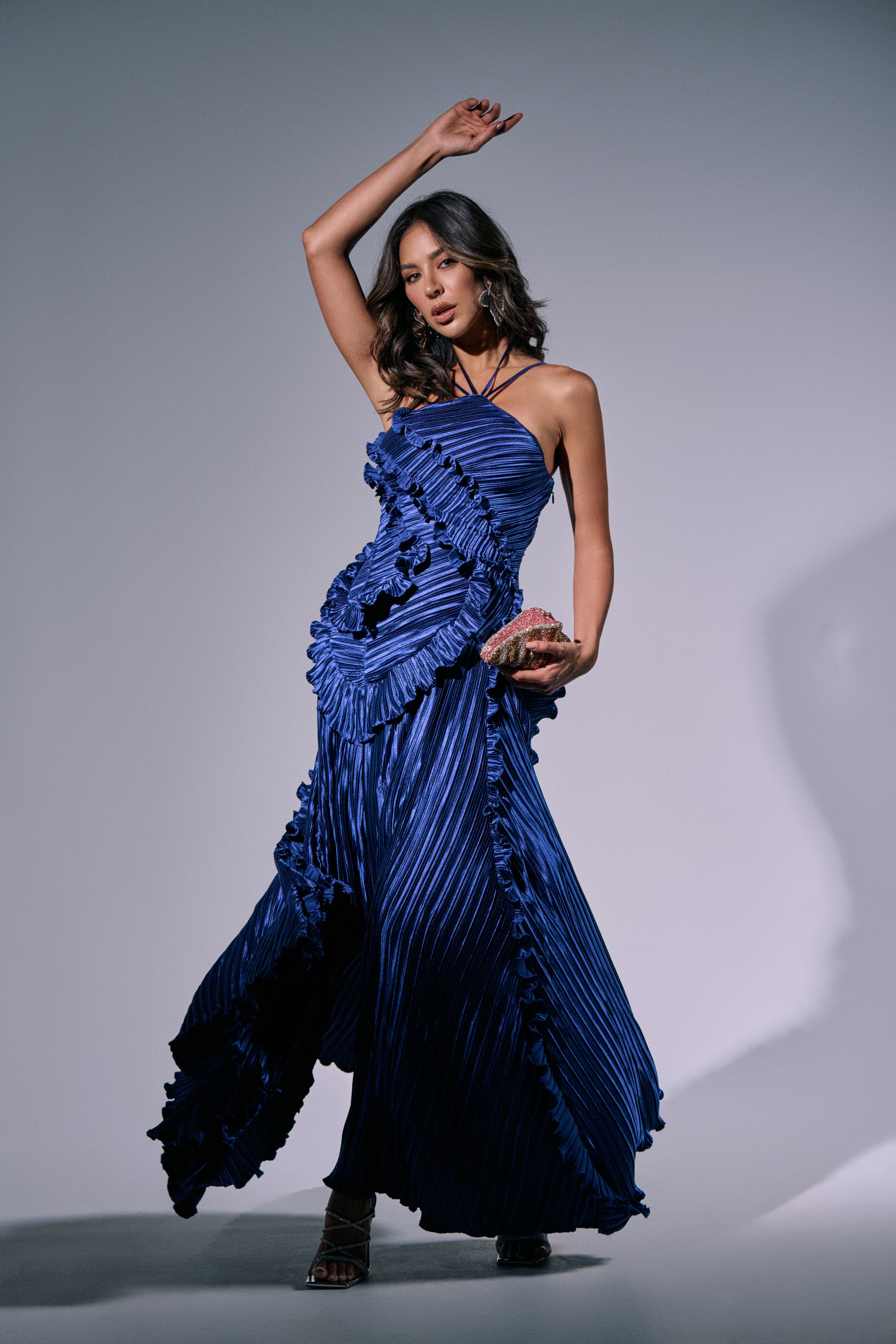 AKIRA Celeste Ruffle Midi Dress | Size XL