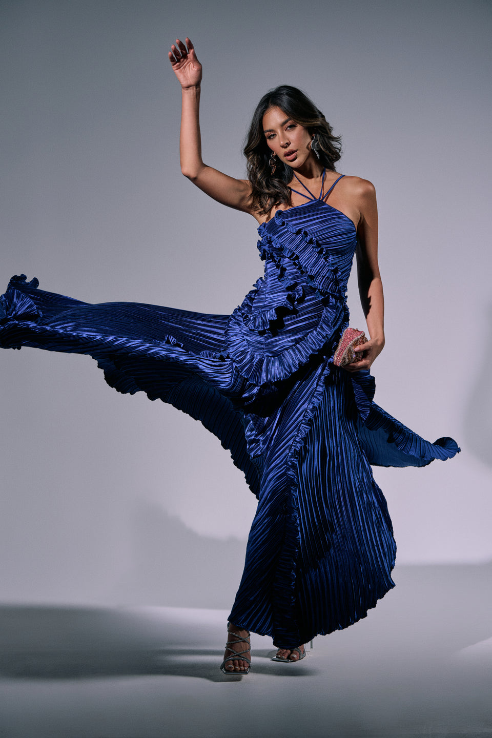 AKIRA Celeste Ruffle Midi Dress