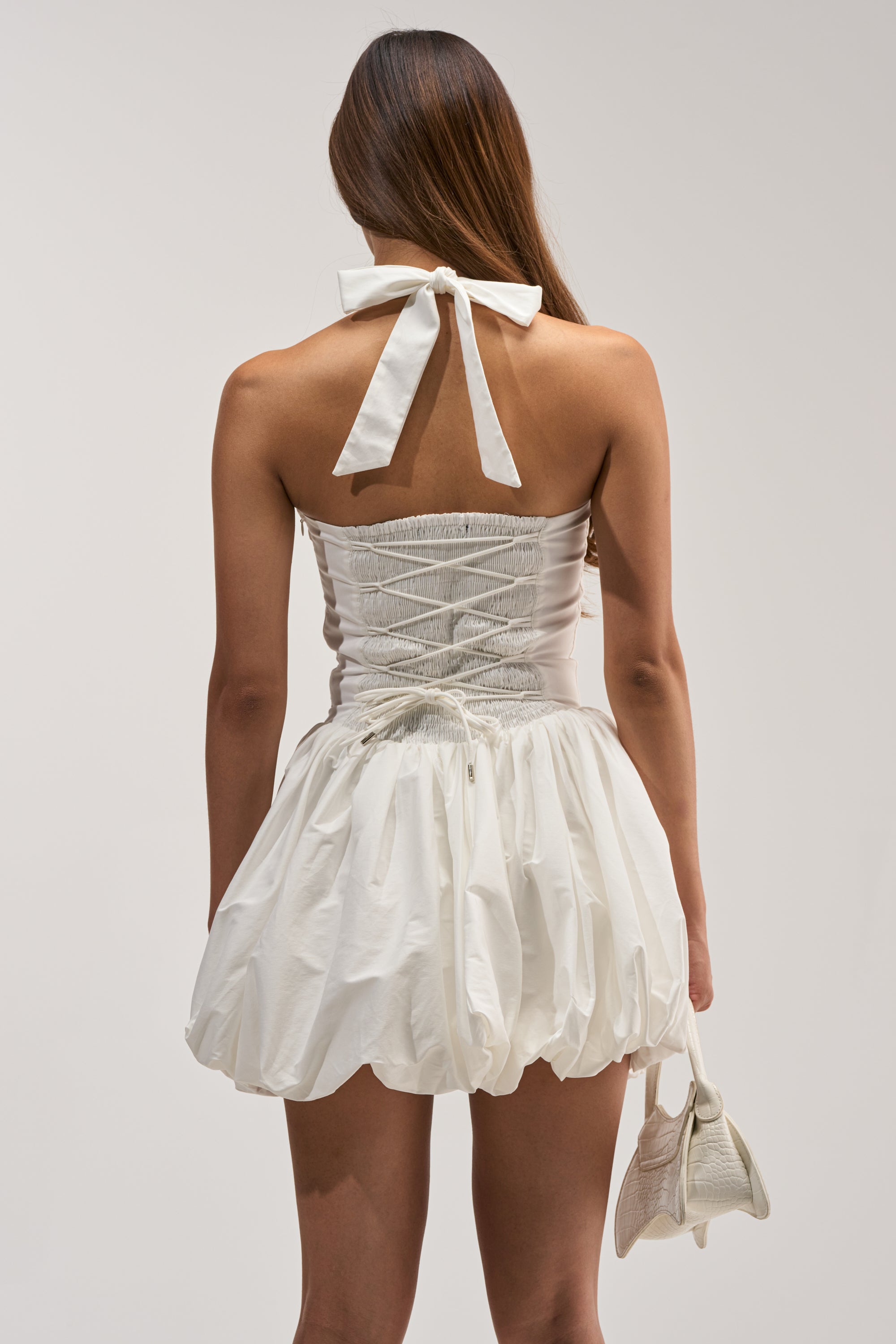 AKIRA Ballerina Poplin Mini Dress | White