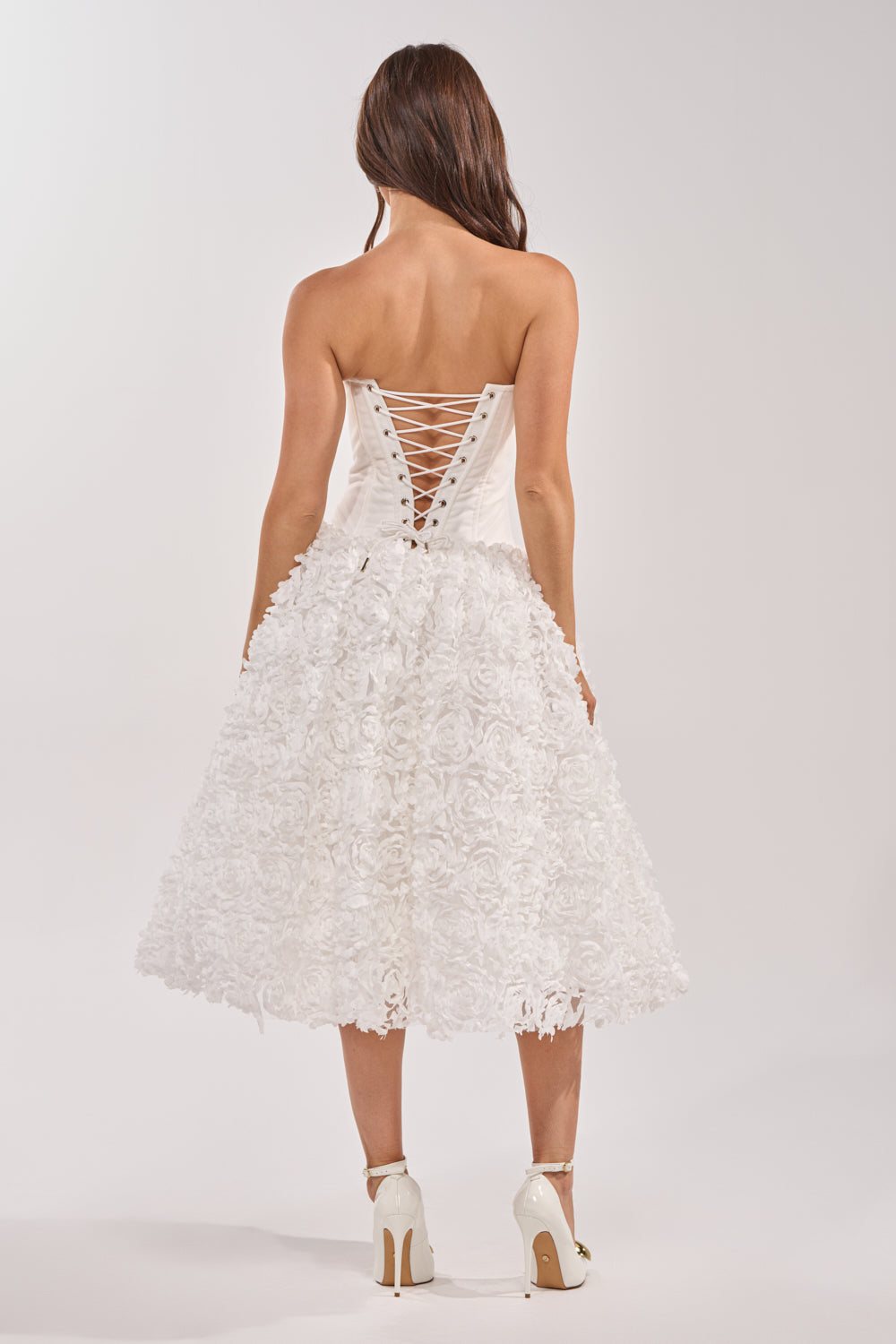 elegant chiffon dresses Corset Floral Embellished Sweetheart Neckline Wedding Dress CD0187W 3X / Off-White