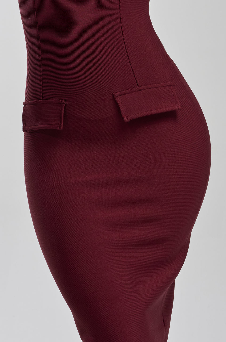 burgundy bandage midi dress MISSGUIDED Luxurious Scoop Neck Bandage Midi Dress Elegant Form Fitting Business Evening Party Special Occasion Office Holiday Wedding Guest Winter Fall