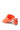 The AZALEA WANG AJIT ORANGE SANDAL features an open-toe design with a satin textile upper and padded details, showcasing a unique novelty spherical heel when viewed from the back.