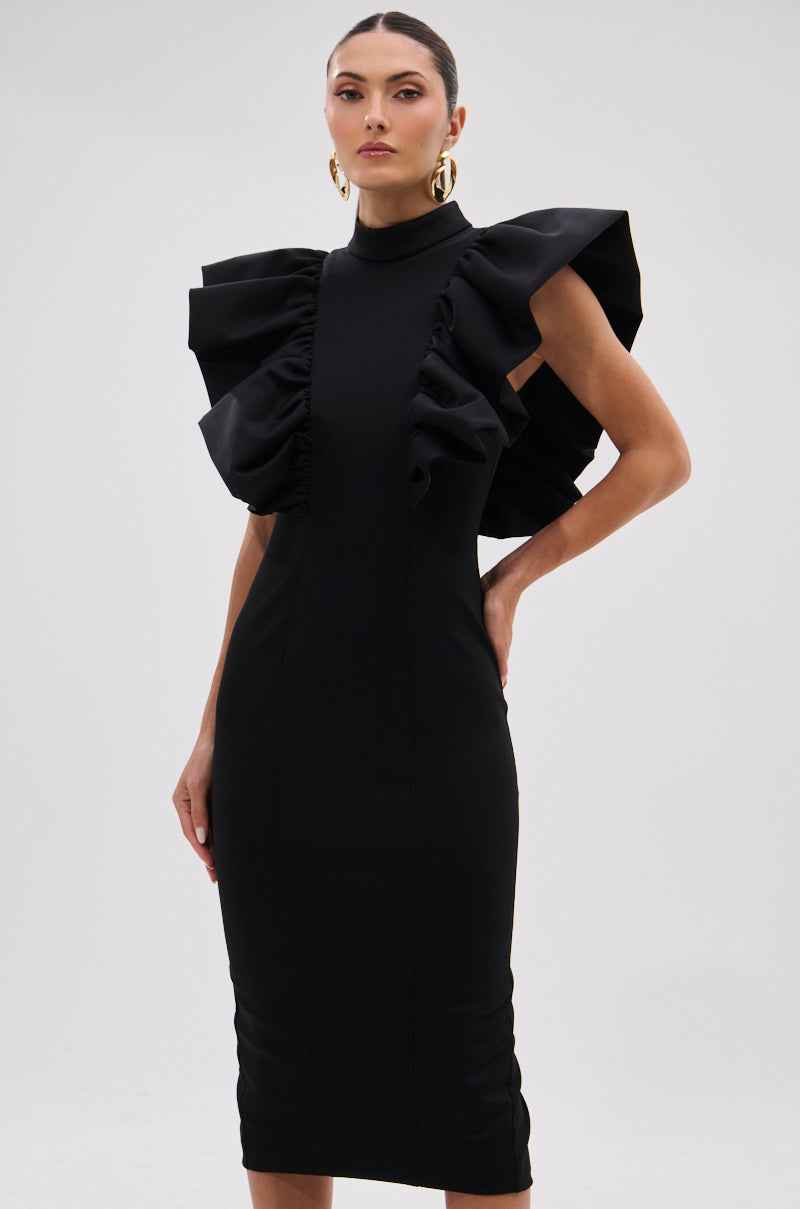 AKIRA Truth Be Told Midi Dress | Black | Size Small AKIRA Truth Be Told Midi Dress | Black | Size Small