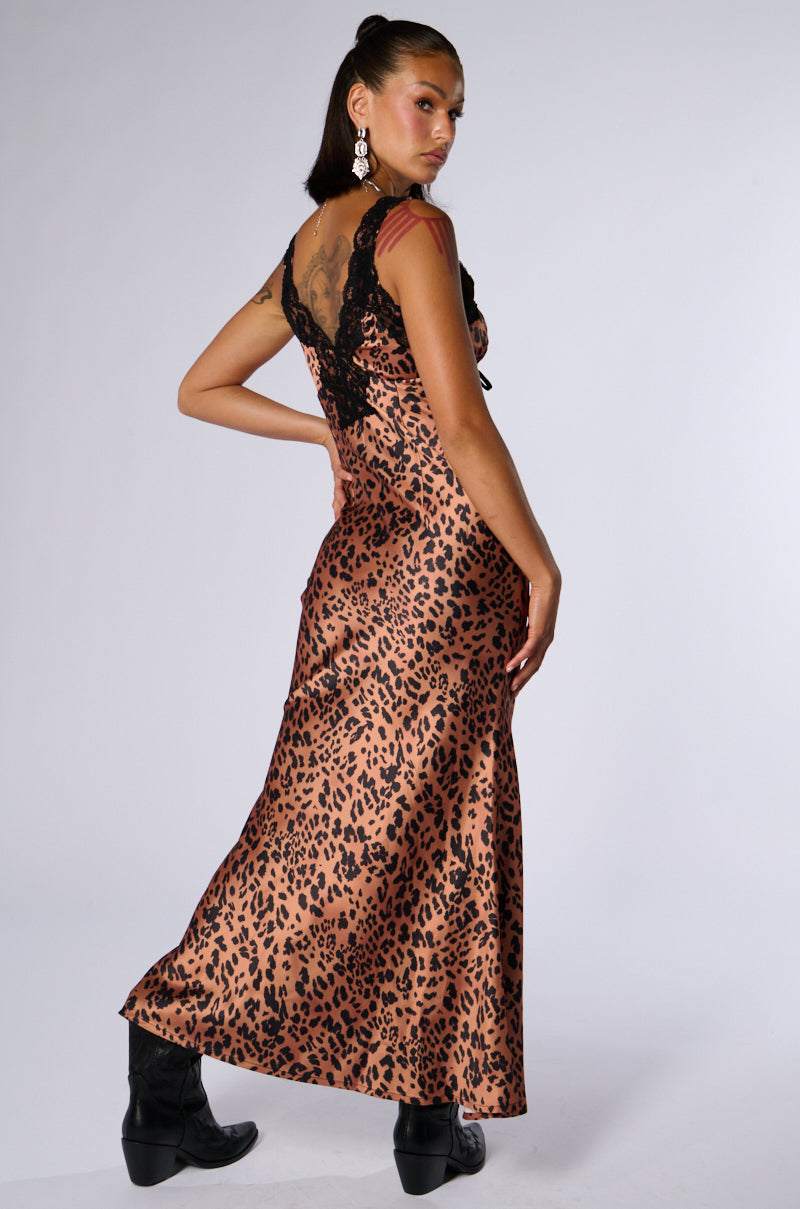 LEOPARD PRINT IS THE NEW BLACK SATIN MIDI DRESS AKIRA LEOPARD PRINT IS THE NEW BLACK SATIN MIDI DRESS AKIRA