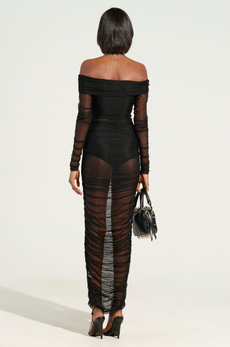 RAQUEL RUCHED MESH MIDI DRESS WITH UNDERGARMENTS AKIRA RAQUEL RUCHED MESH MIDI DRESS WITH UNDERGARMENTS AKIRA