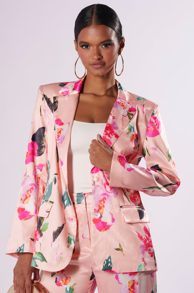 Good American Bubblegum Pink Satin Blazer