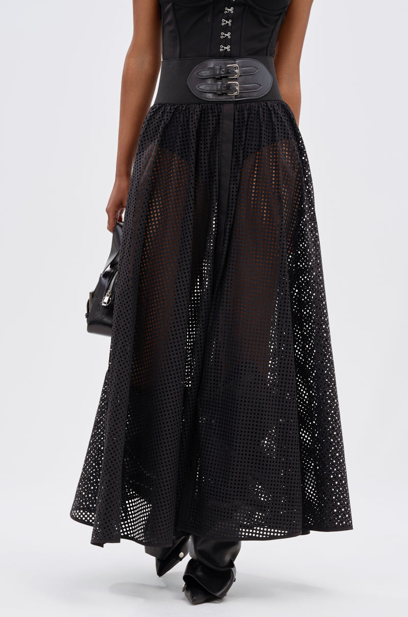 試着のみ　REVERBERATE BELTED SKIRT ブラック REVERBERATE 