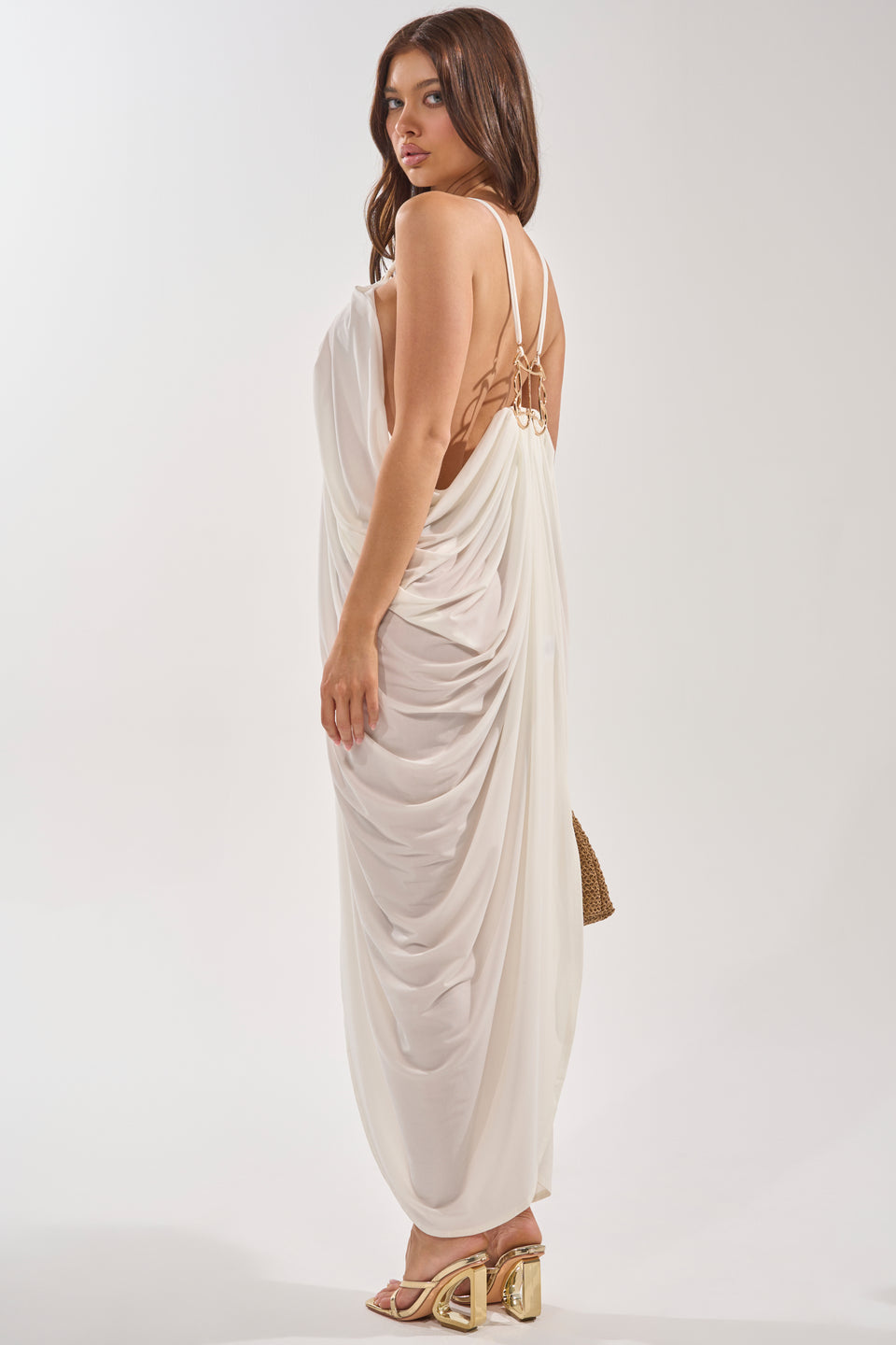 brunch in bali maxi dress Women's Brunch In Bali Tie-Shoulder Paisley Maxi Dress