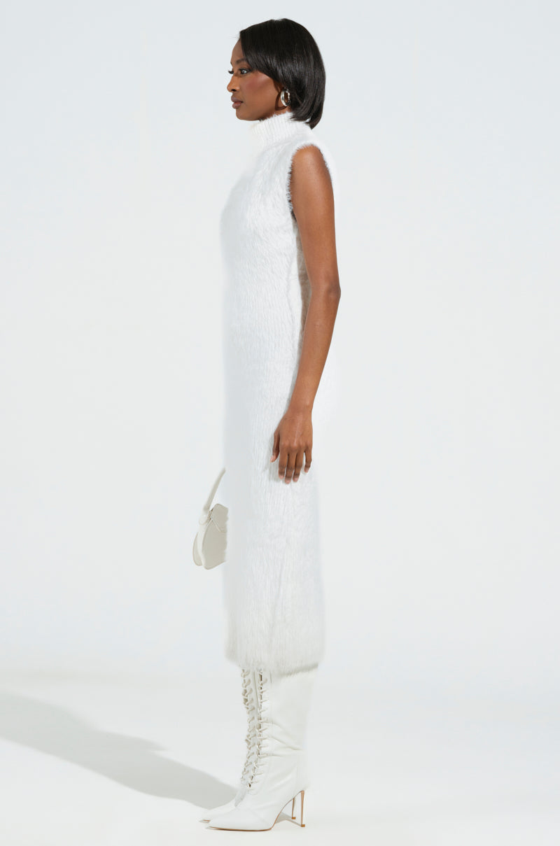 Kylie magenta fur trim dress main image 0