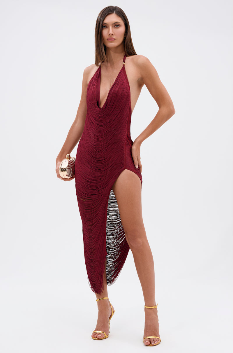 akira burgundy dress AKIRA Ari Tulle High Low Dress | Burgundy