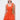 A woman wears the LET'S GO TO THE BEACH RUFFLE MINI DRESS IN ORANGE—sleeveless with a textured skirt—styled with gold earrings and a tan woven shoulder bag, standing against a plain light background.
