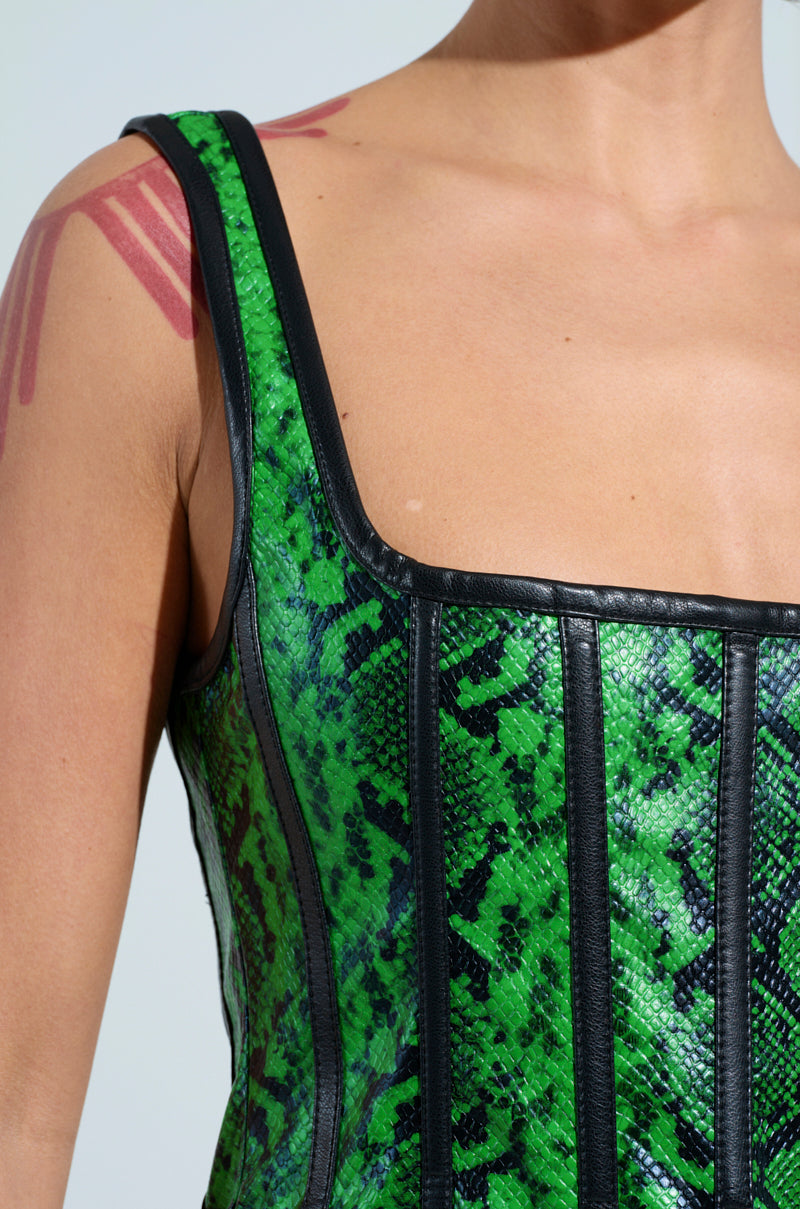green emerald velvet dress Mesh Dress - Snakeskin Sage Green main image 0