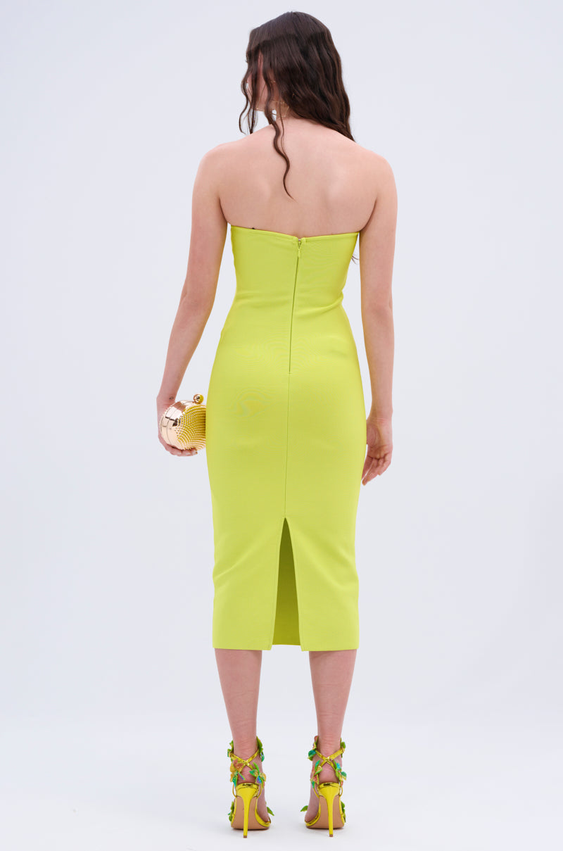 grey sleeveless midi dress Olivia Tailored Midi Dress with Square Neck in Sky Mist Blue with Whit