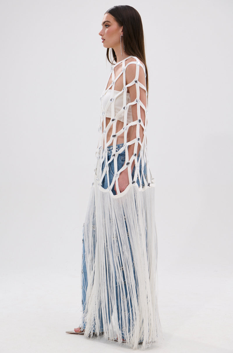Acka fringe flower long vest サイズ2 Fringe Vest for Women Plus Size, Faux Suede Leather Cowboy
