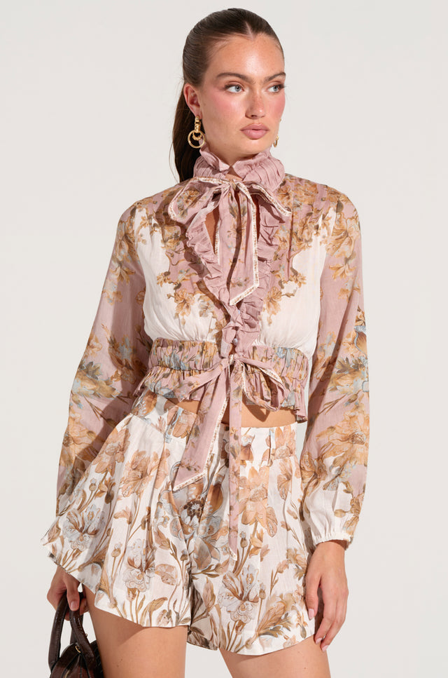 BLOUSON BLOUSE WITH NECK TIE CALI DREAMING