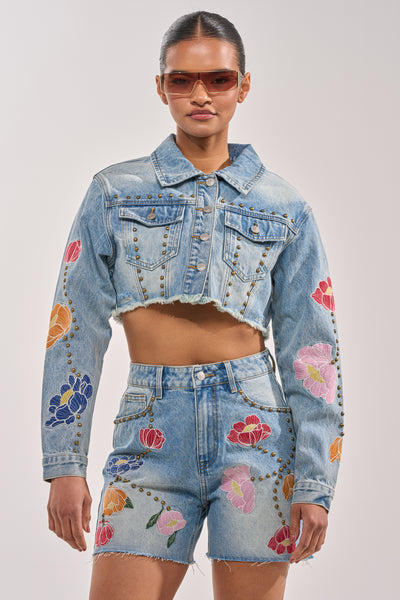LOTTIE EMBROIDERED DENIM JACKET – AKIRA