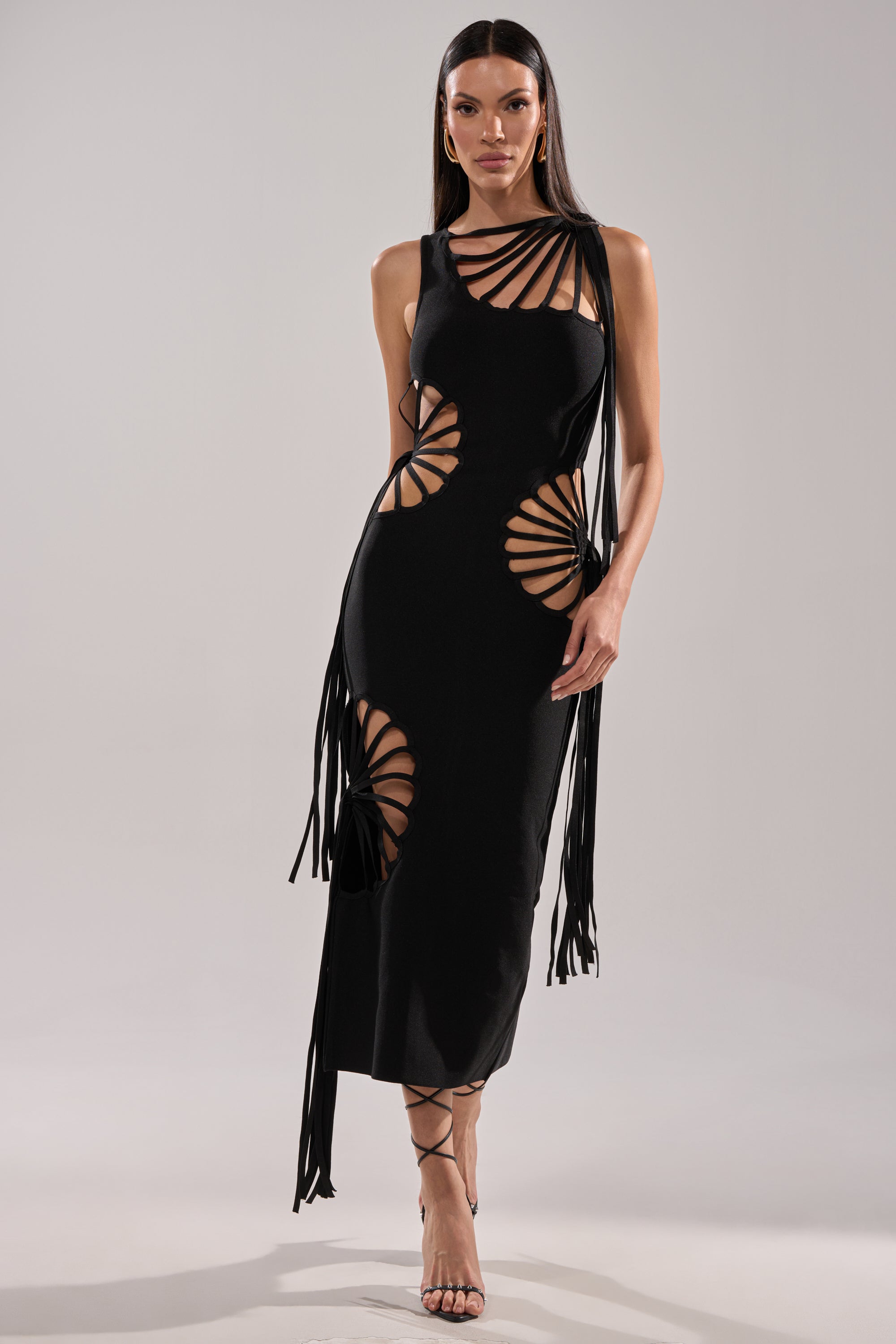 Akira Brooke Cutout Midi Dress | Black | Size 1x Akira Brooke Cutout Midi Dress | Black | Size 1x
