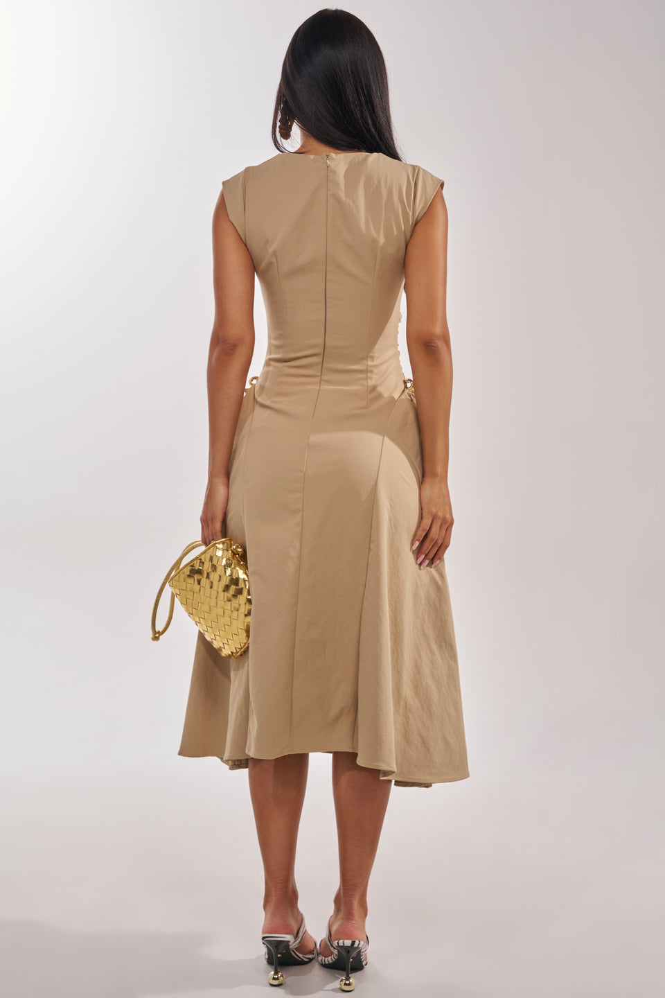 khaki dresses for women IT'S MY TIME MIDI DRESS IN KHAKI – AKIRA