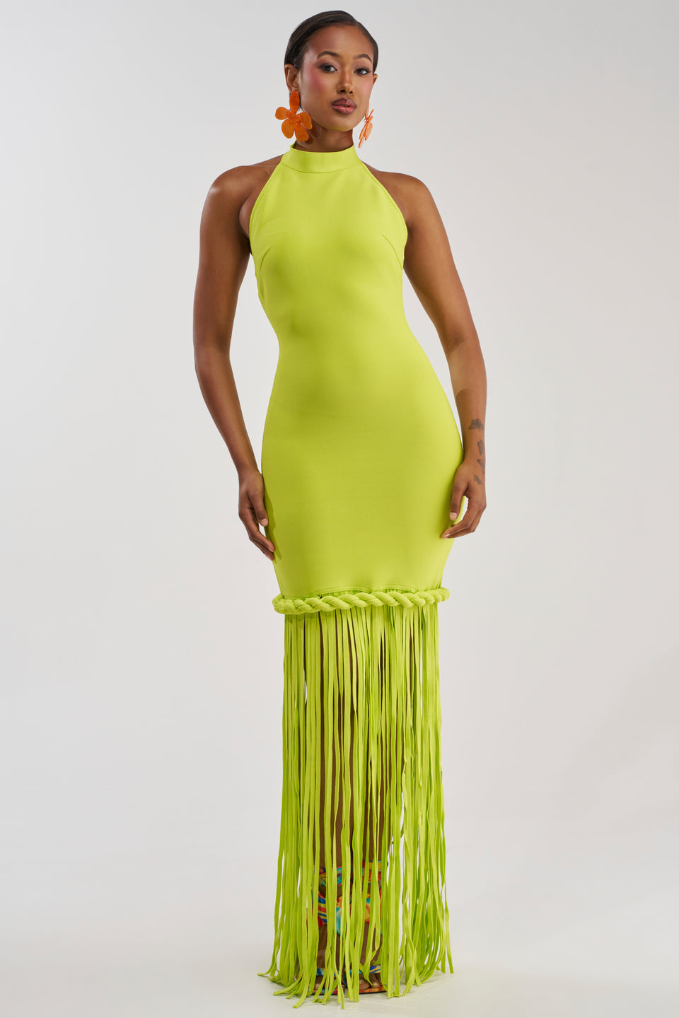 AKIRA Beach Then Club Maxi Dress In Lime