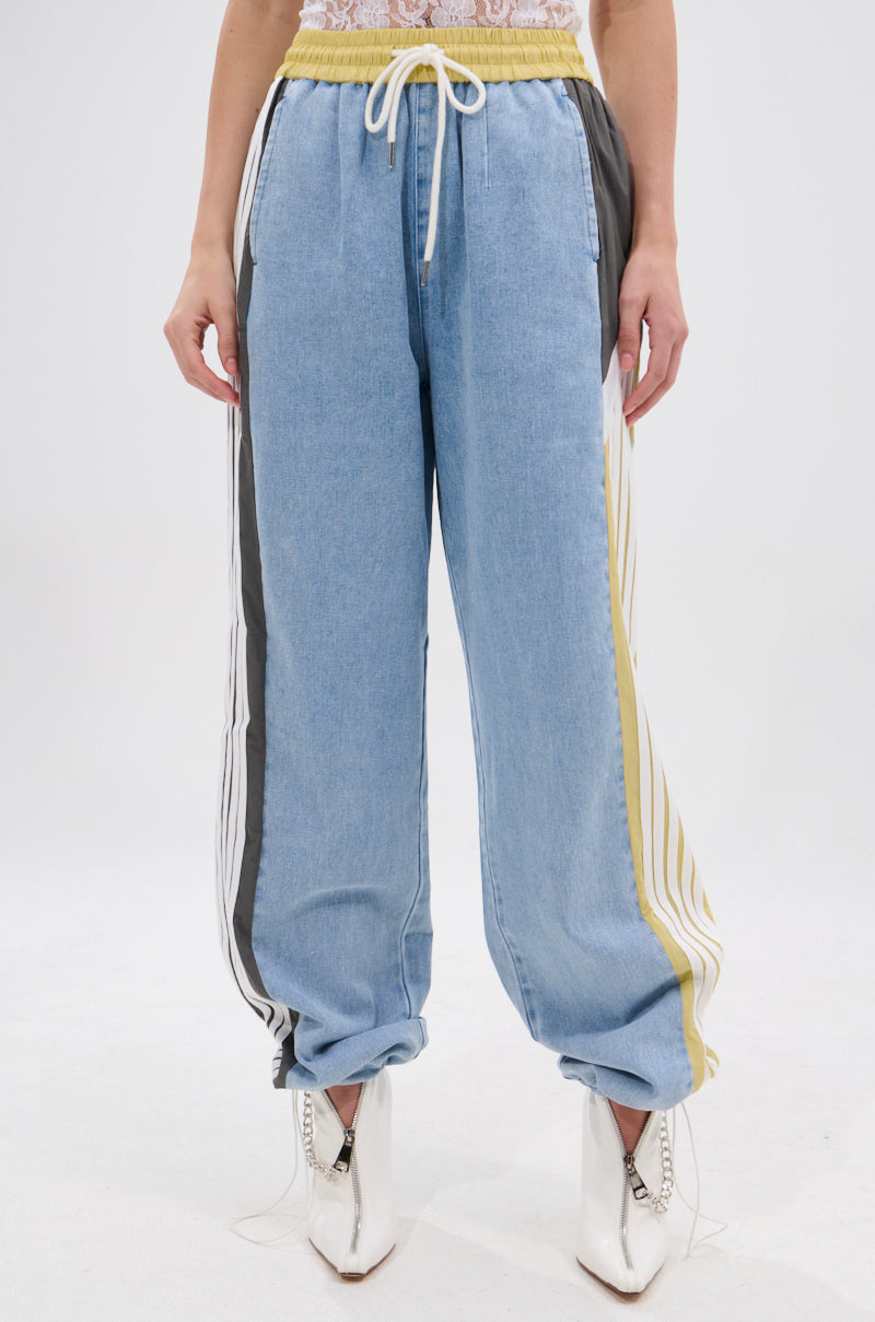 ALONE AGAIN DENIM TRACK PANT – AKIRA