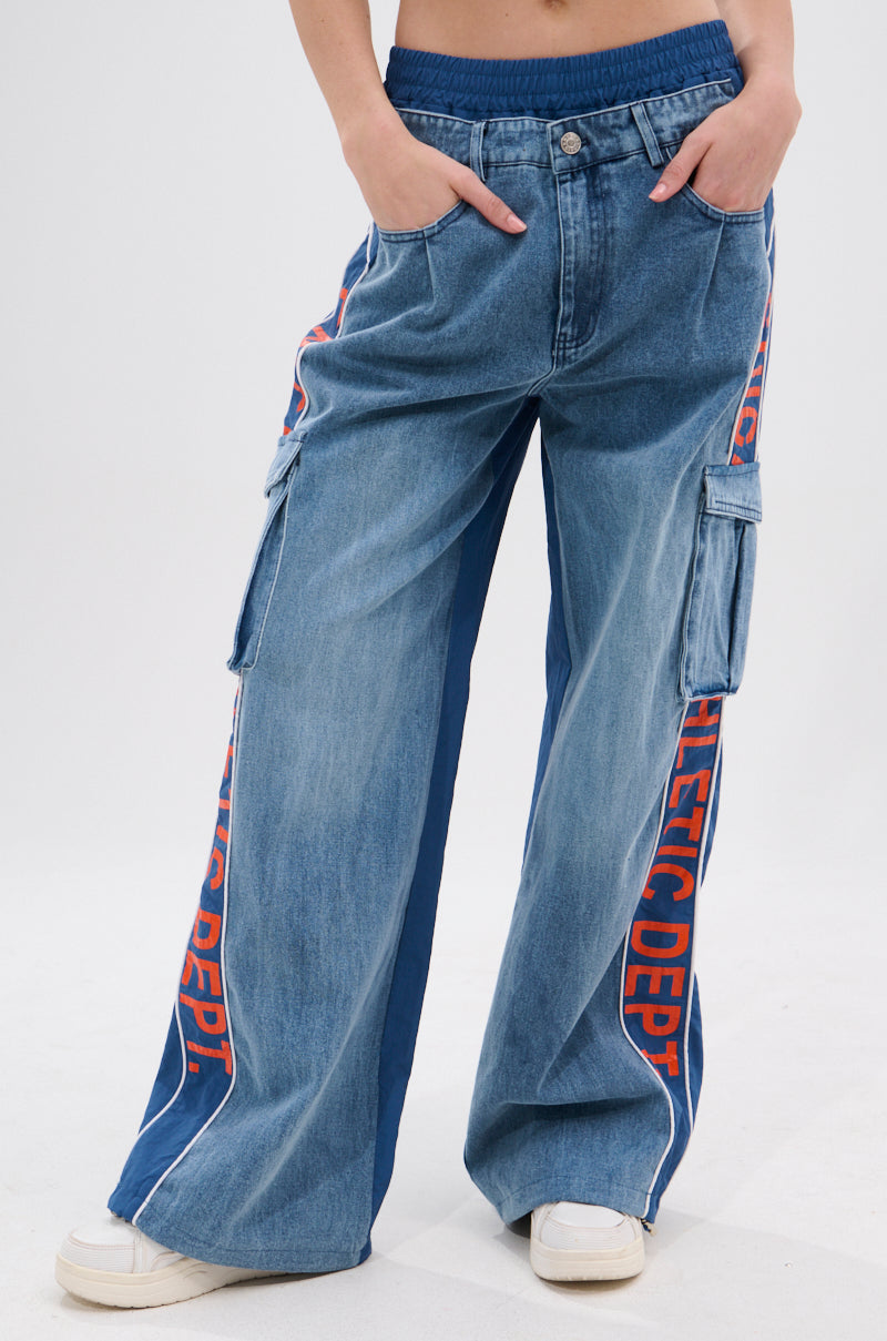 CHICAGO ATHLETICS DENIM TRACK PANTS – AKIRA