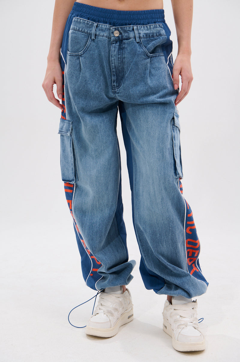 CHICAGO ATHLETICS DENIM TRACK PANTS – AKIRA