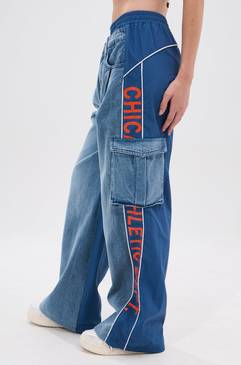 CHICAGO ATHLETICS DENIM TRACK PANTS – AKIRA