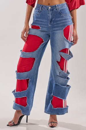 LEXIE LOW RISE DENIM TRACK PANT – AKIRA
