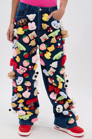 パンツ chieko+ denim TEDDY AKD-1310PMEDIUM-BLUE-