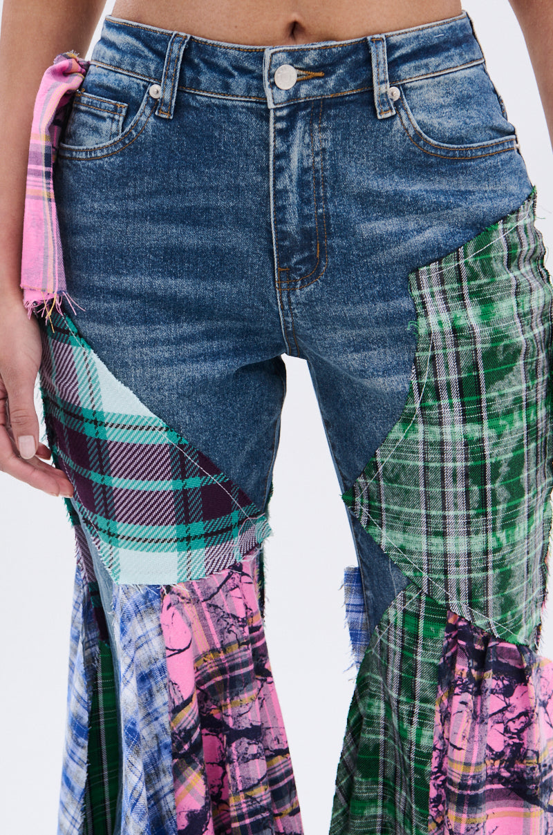 PLAID ON PLAID DENIM JEANS – AKIRA PLAID ON PLAID DENIM JEANS – AKIRA