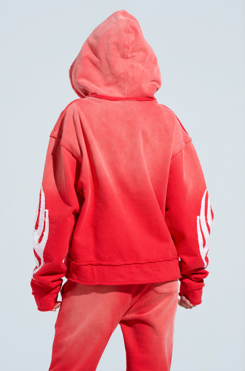 ONLY ONE ZIP UP SWEATSHIRT IN RED – AKIRA