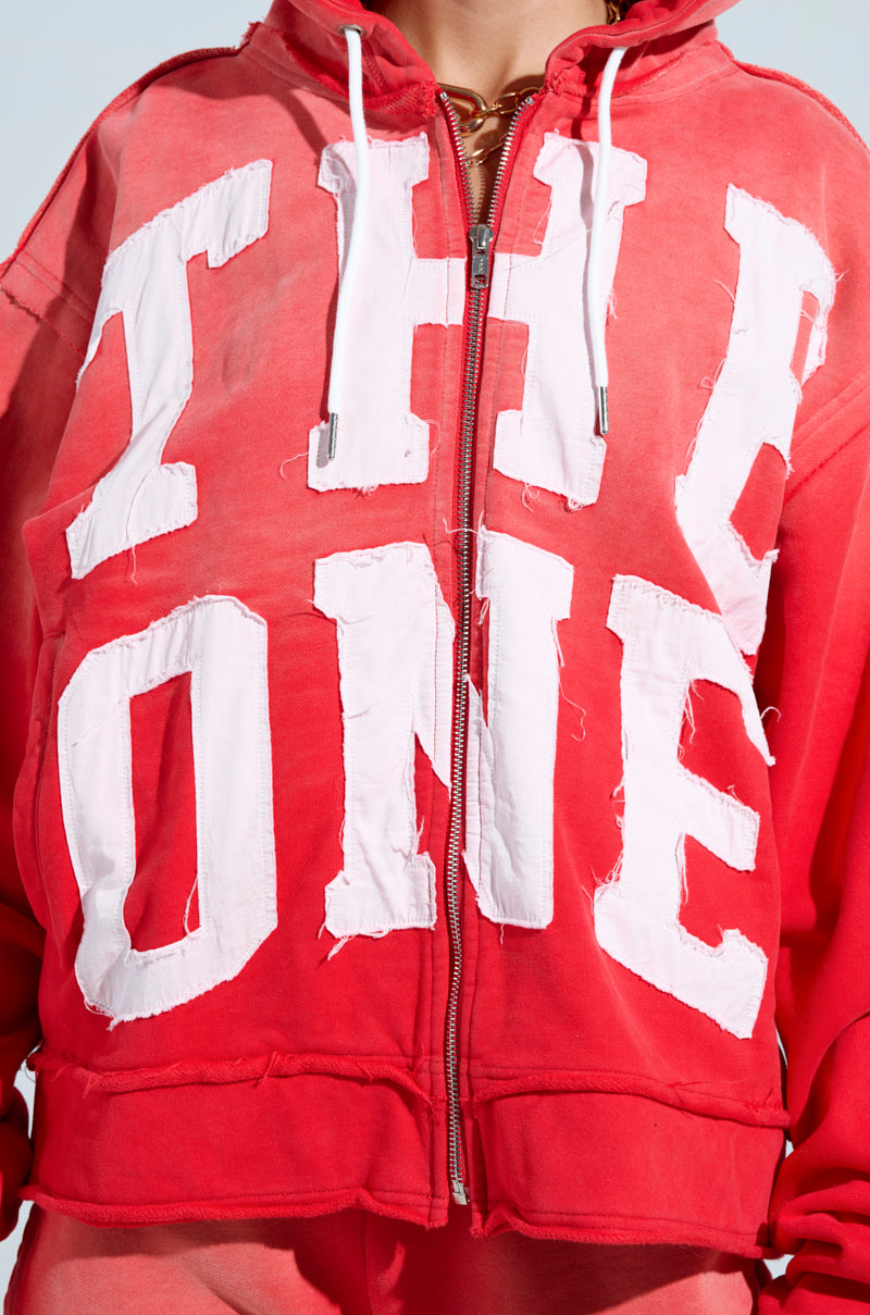 ONLY ONE ZIP UP SWEATSHIRT IN RED – AKIRA