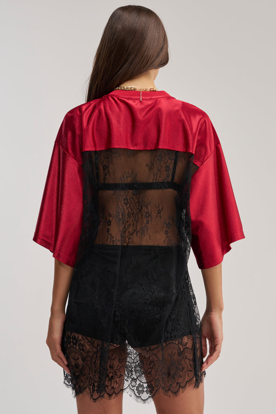 red and black jersey dress Off Season Jersey Mini Dress - Black/Red