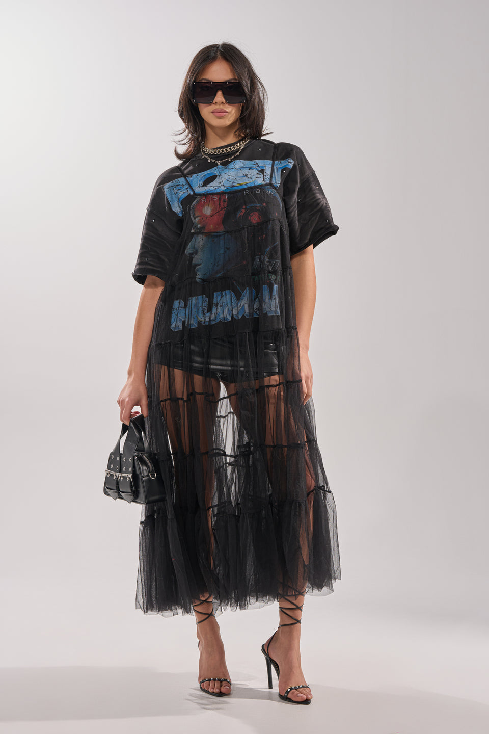 AKIRA Perfect For Layering Tulle Maxi Dress | Black